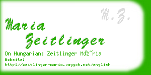 maria zeitlinger business card